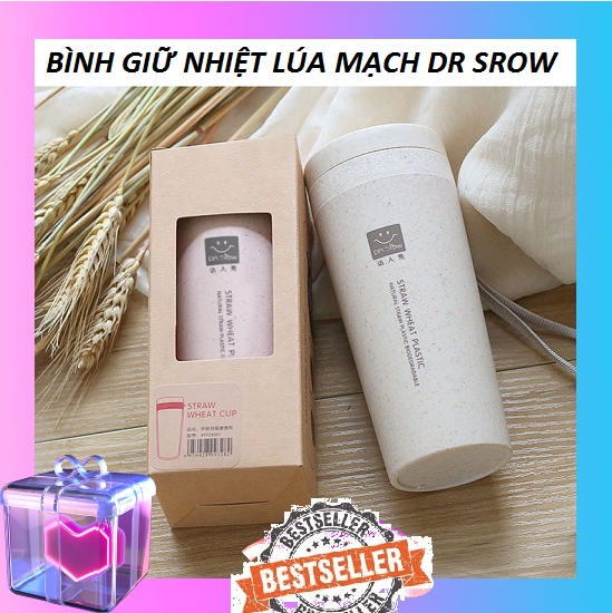 BÌNH UỐNG NƯỚC LÚA MẠCH DR SROW CÓ DÂY XÁCH 300ML CHẤT LƯỢNG - Bình đựng nước Lúa mạch Dr Srow - ly uông nước