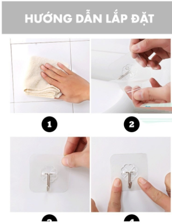 [Combo 10] Móc Treo Tường Siêu Dính Trong Suốt