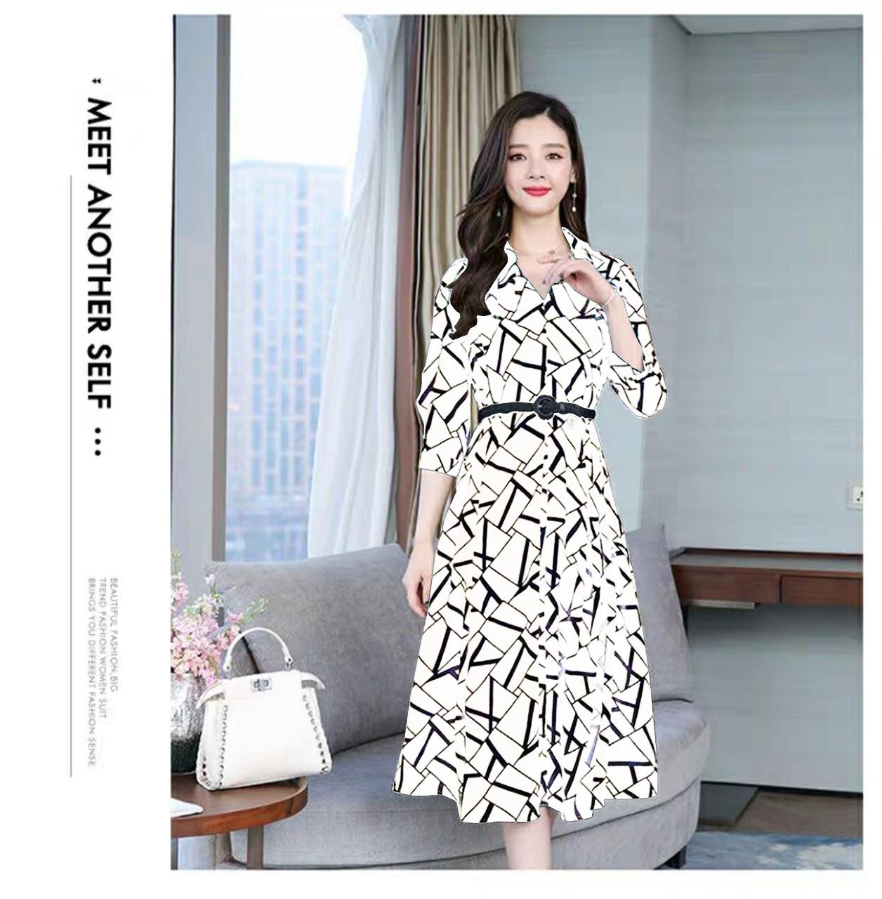 Đầm sơ mi lụa 40-50-QH