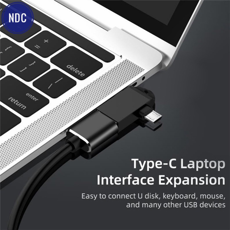 [HCM]Đầu Chuyển Đổi 2 Trong 1 MicroUSB Type-C OTG USB3.0 Đa Năng (Loại 1)