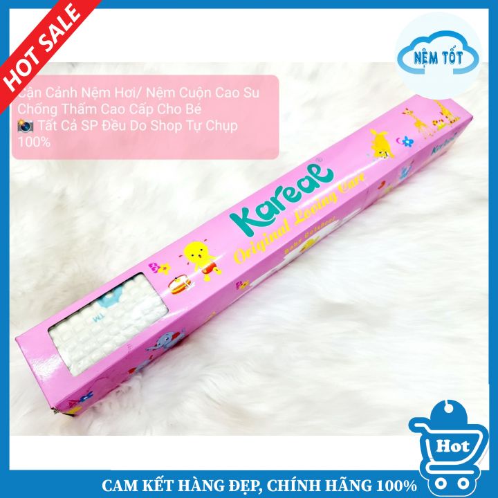 Nệm cao su 🌬 nệm cuộn cao su hơi chống thấm cho bé kareal 60x90cm loại đẹp ⛔ cao cấp