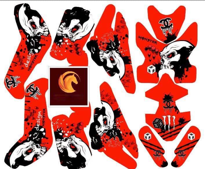 tem trùm xe máy điện xmen độ đỏ đen skull đầu lâu - Chế tem xe máy điện thiết kế theo yêu cầu - tem xe máy điện đẹp, giá rẻ