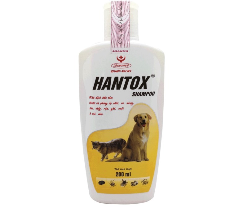 Sữa Tắm Trị Ve Rận Bọ Chét Chó Mèo Hantox Shampoo Vàng 200ml