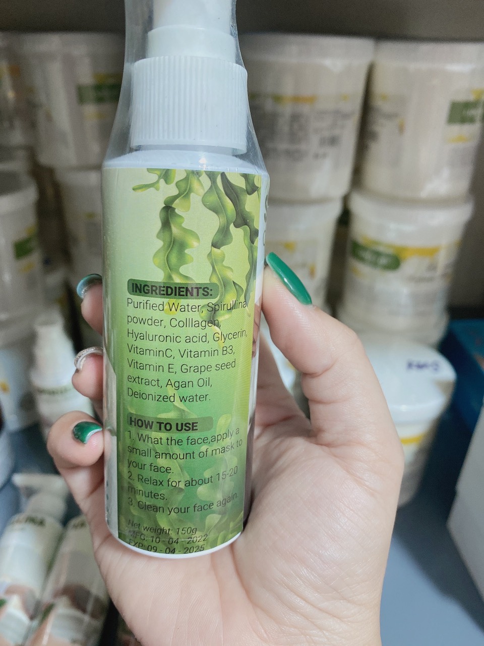 Mặt nạ tảo xoắn sủi bọt thải độc tố da