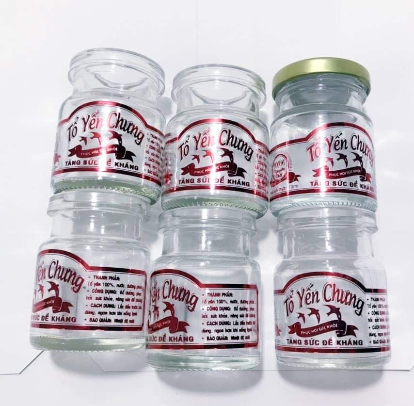 [HCM]Combo 10 Tem ép kim dán hủ thủy tinh đựng yến
