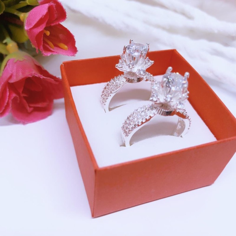 Nhẫn bạc nữ đính đá cao sang trọng, mẫu mới thời trang- JQN gian hàng chính hãng cam kết bạc chuẩn, chất lượng không lo đen xỉn