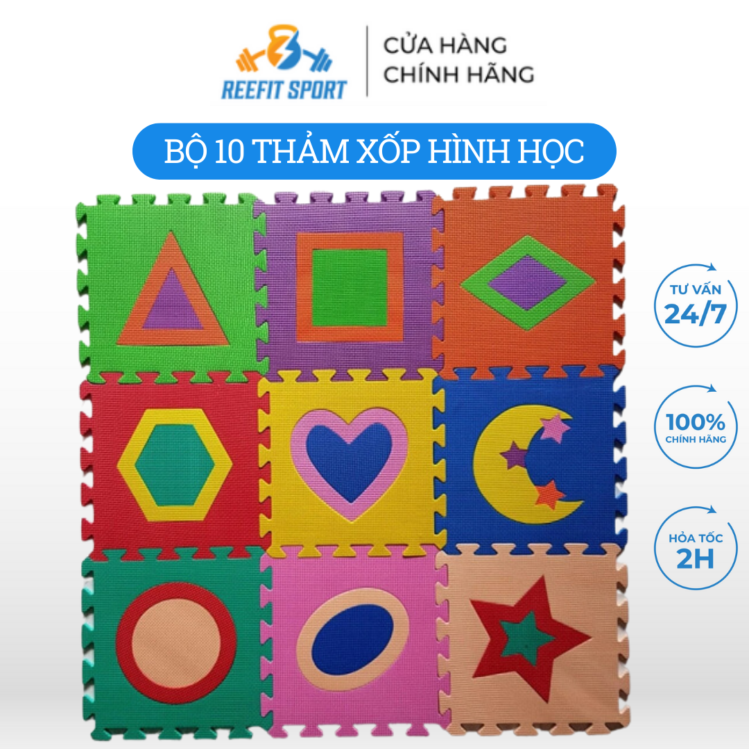 Bộ 10 tấm thảm xốp cho bé hình học