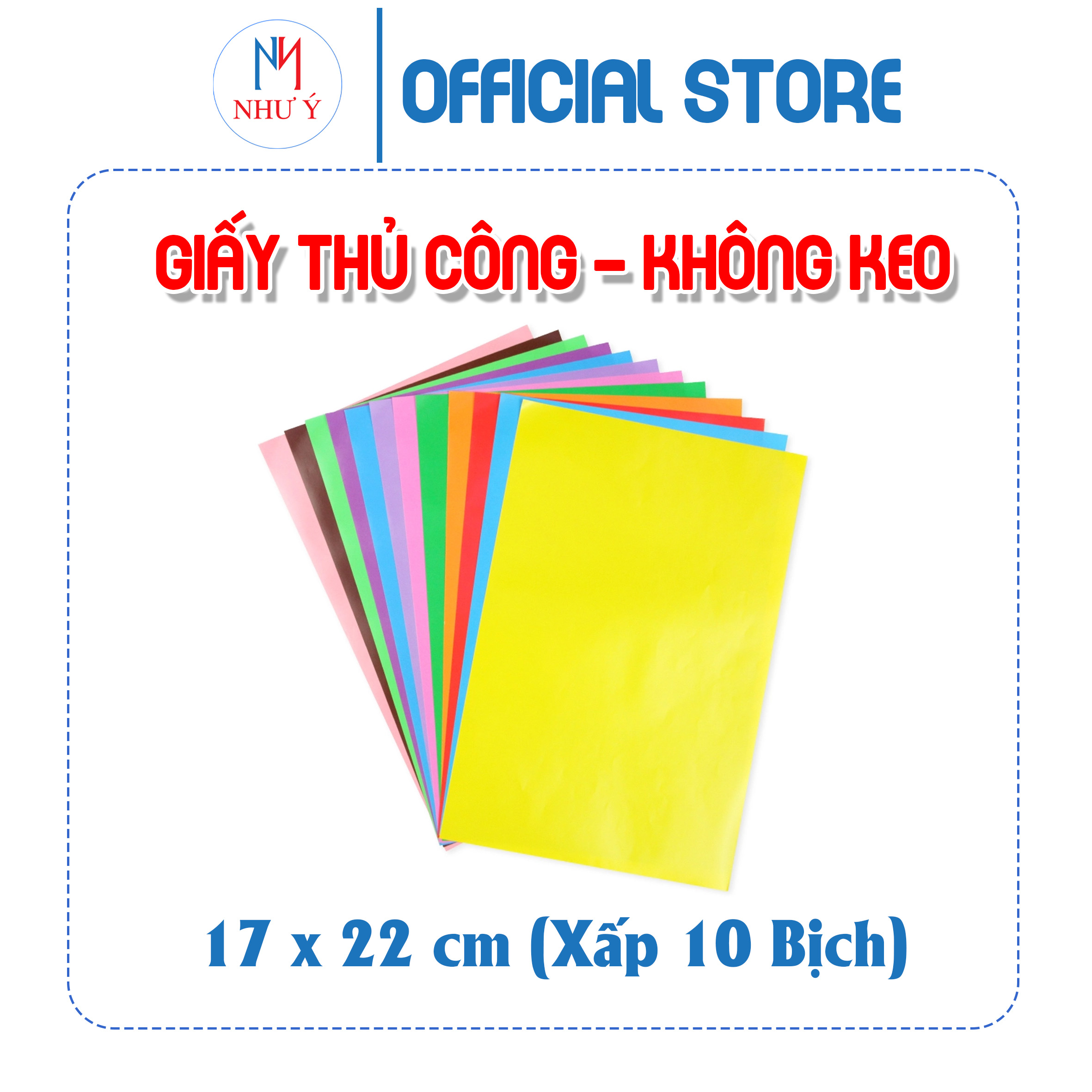 Giấy thủ công (không keo)(17x22)cm (Xấp 10 bịch)