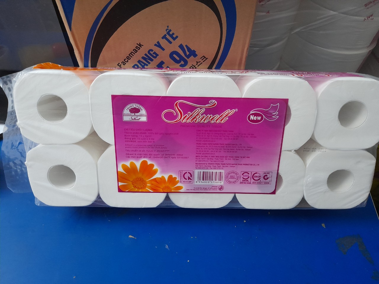 Giấy vệ sinh Silkwell tím 10 cuộn 3 lớp