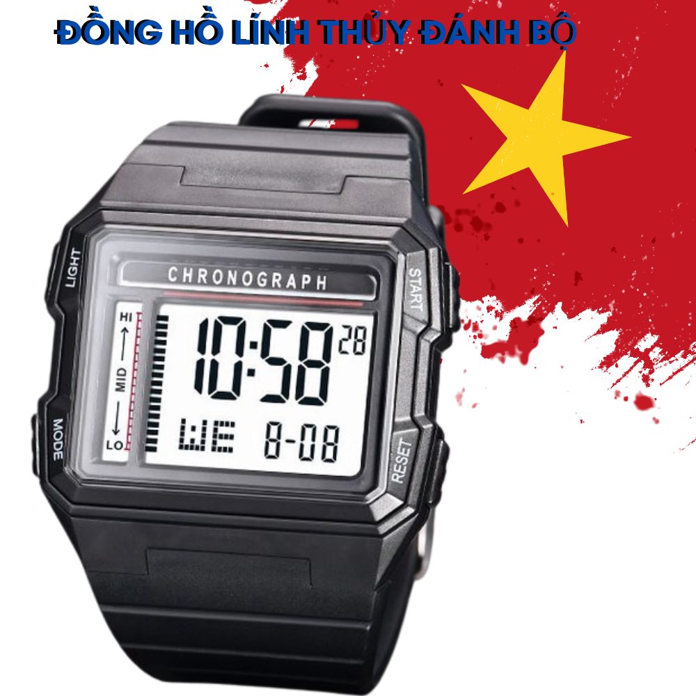 Đồng hồ Nam DIRAY CHRONOGRAPH Đồng Hồ Thể Thao,Chống Thấm NướcBấm Giờ Đèn Nền LED Báo Động Chrono Kỹ Thuật Số Đồng Hồ Đeo Tay