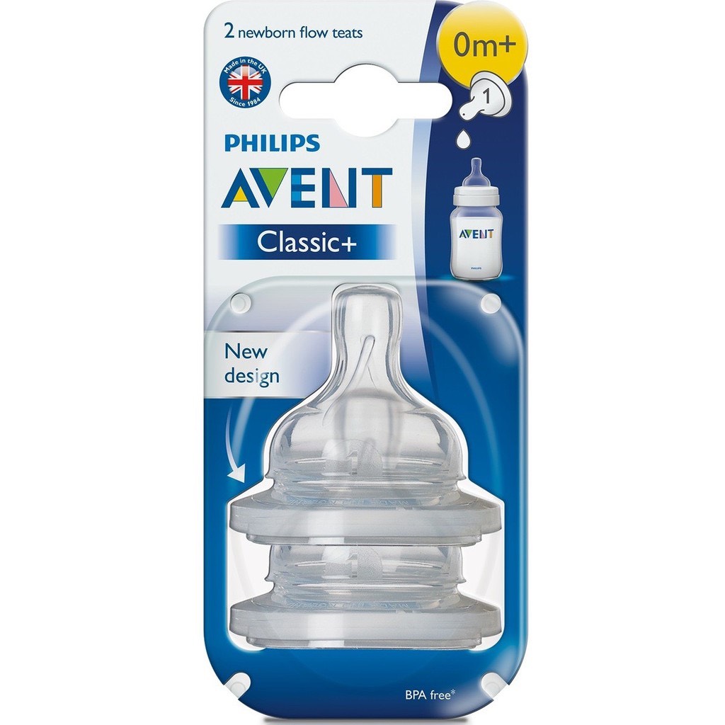 Núm Ti Thay Bình Sữa AVENT Classic , cổ hẹp (đủ size)