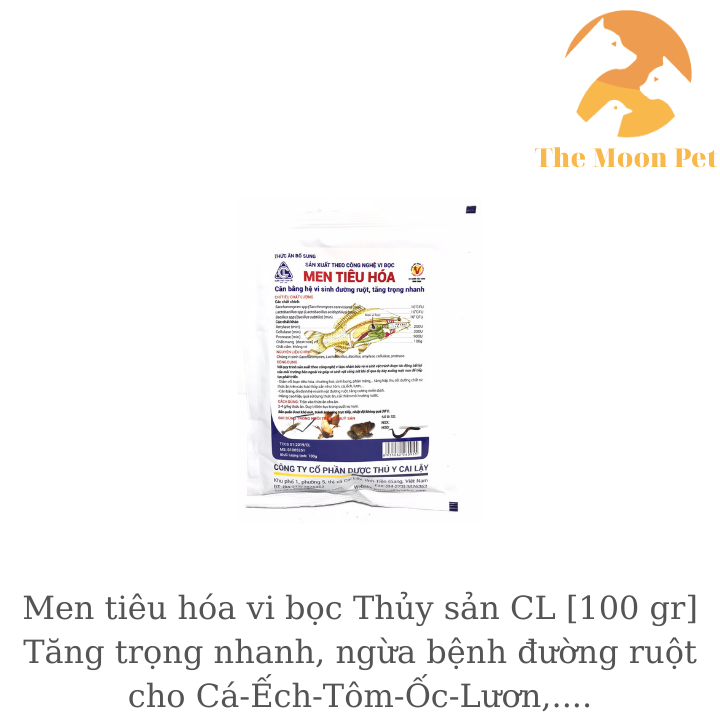 Men tiêu hóa vi bọc Thủy sản CL [100 gr] Tăng trọng nhanh, ngừa bệnh đường ruột cho Cá-Ếch-Tôm-Ốc-Lươn, cá cảnh