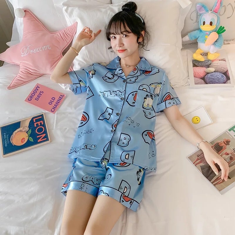 🌸 1️⃣ [QUÀ TẶNG] [CÓ SẴN] [SALE] [BIGSIZE] [FREESHIP] Bộ lụa pyjama cổ bẻ mặc nhà siêu xinh, mát