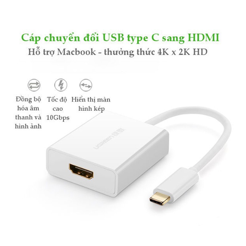 Cáp chuyển USB Type-C to HDMI chính hãng Ugreen 50514