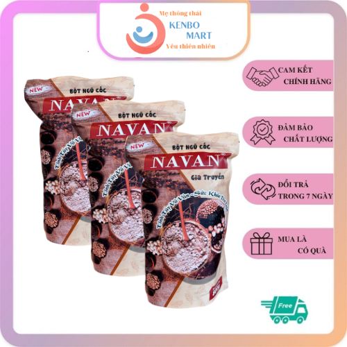Ngũ cốc NAVAN chính hang gia truyền, bột ngũ cốc dinh dưỡng lợi sữa từ 9 loại hạt túi 800g