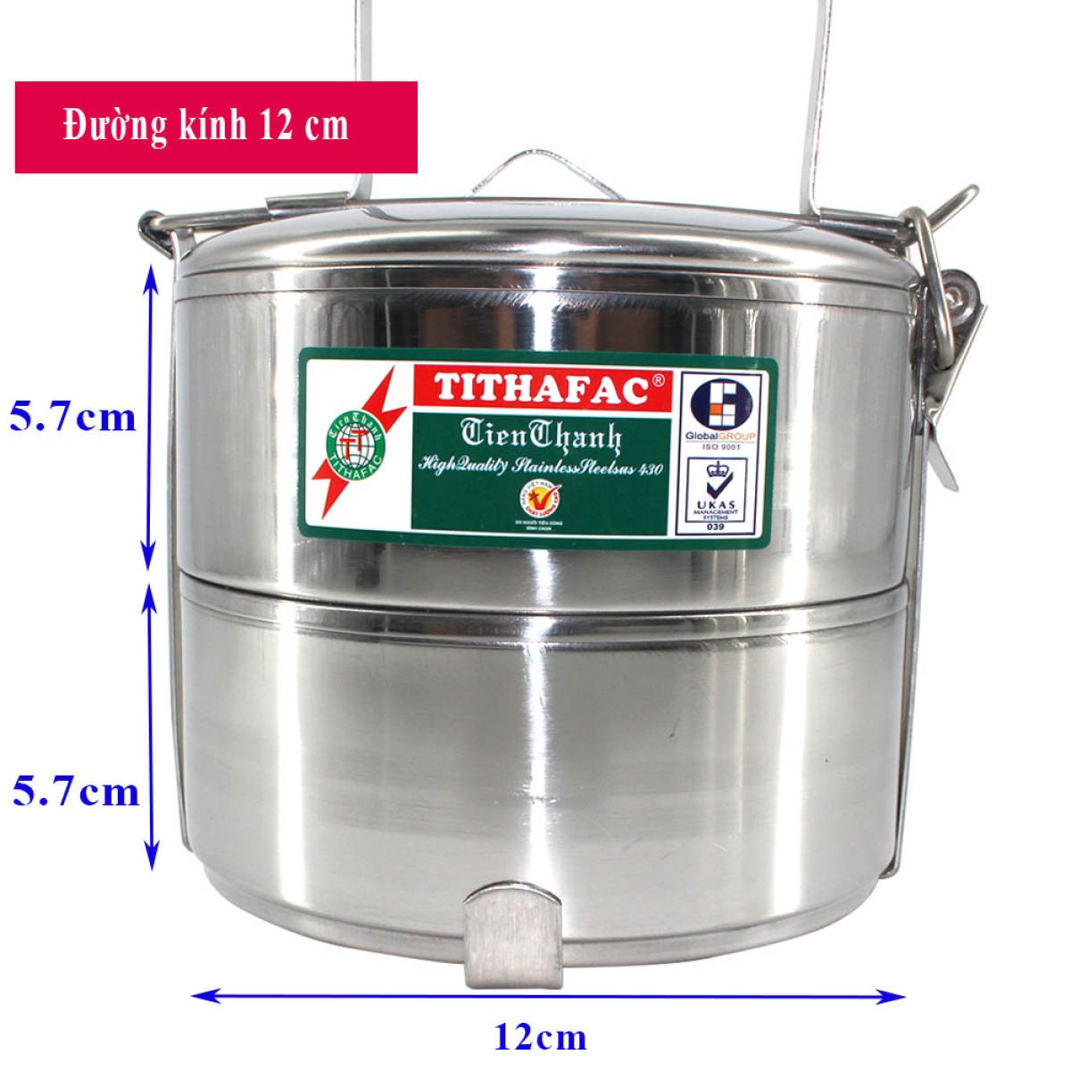 Cà men inox 2 ngăn Tithafac - Chuẩn xịn