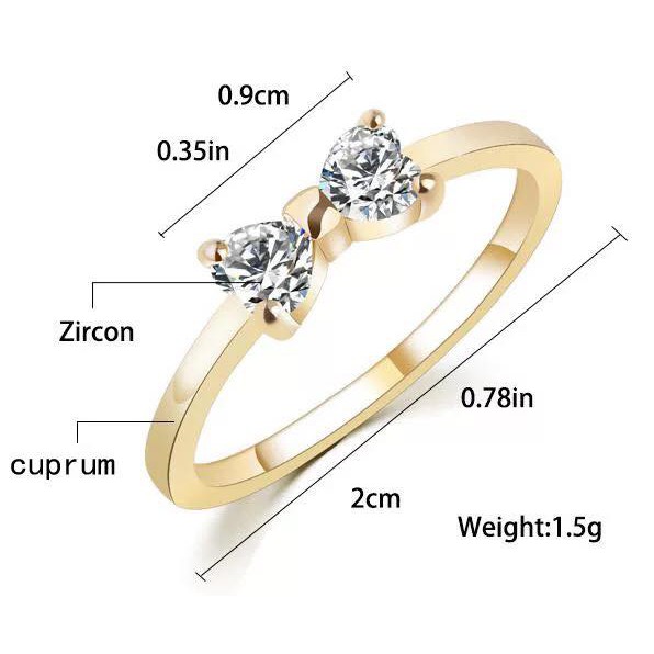 Nhẫn nơ đính cườm S99 cao cấp