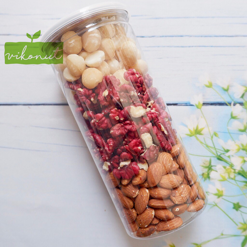 [HCM]Mix hạt 3 loại nhân Óc chó Đỏ Macca Hạnh nhân [500gr]