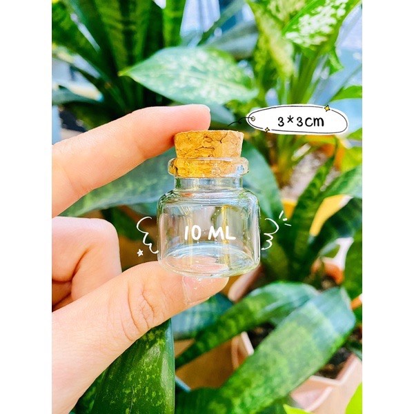 【SET 10】Lọ thuỷ tinh nút bần cao cấp đường kính 3cm【10ml,15ml,20ml,25ml,30ml,40ml,50ml,60ml】