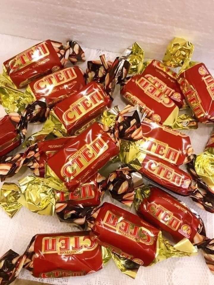 Kẹo cten đỏ nga socola hạnh nhân gói 500g ăn vặt siêu nghiền
