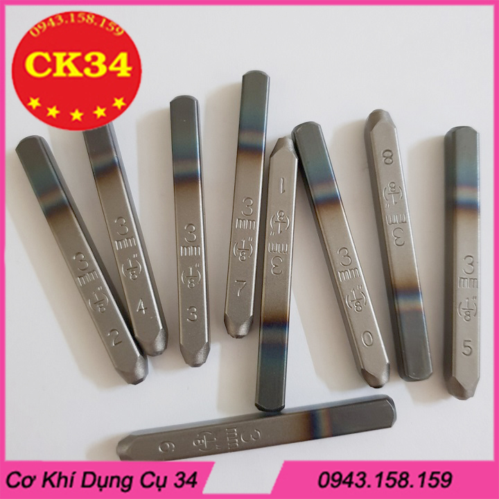 Bộ đục số, đóng số 3mm - Xuôi