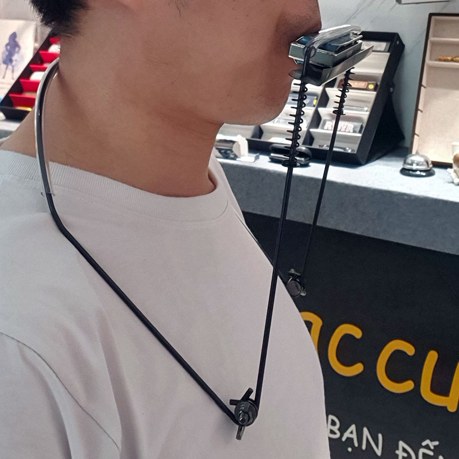 Kẹp kèn harmonica diationic 10 lỗ (Đen)