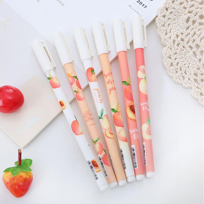 Bộ 6 Bút Gel Mực Đen Hoa Quả Xinh H79