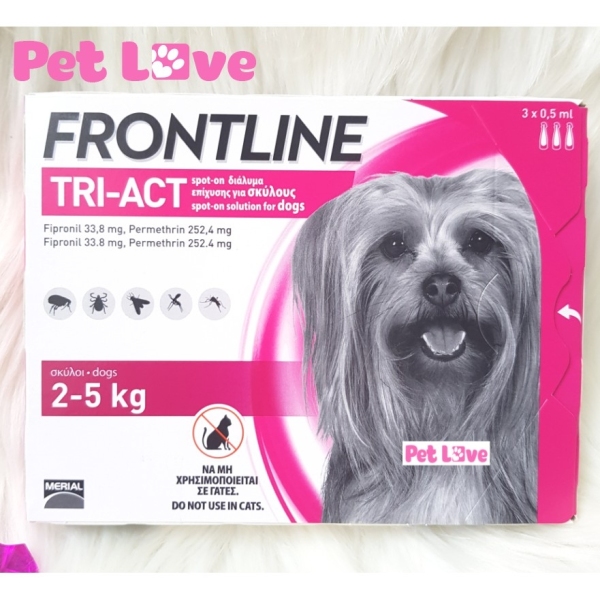 FRONTLINE TRIACT diệt ve rận, ruồi muỗi (chó từ 2-5kg, 1 hộp x 3 tuýp)