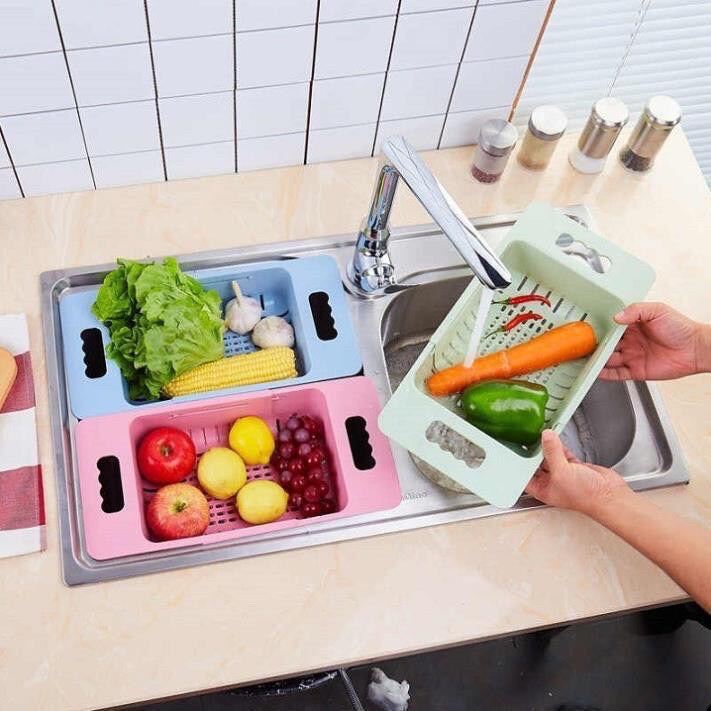 Rổ Gác Bồn Rửa Bát Gấp Gọn Đa Năng Lúa Mạch Tiện Dụng