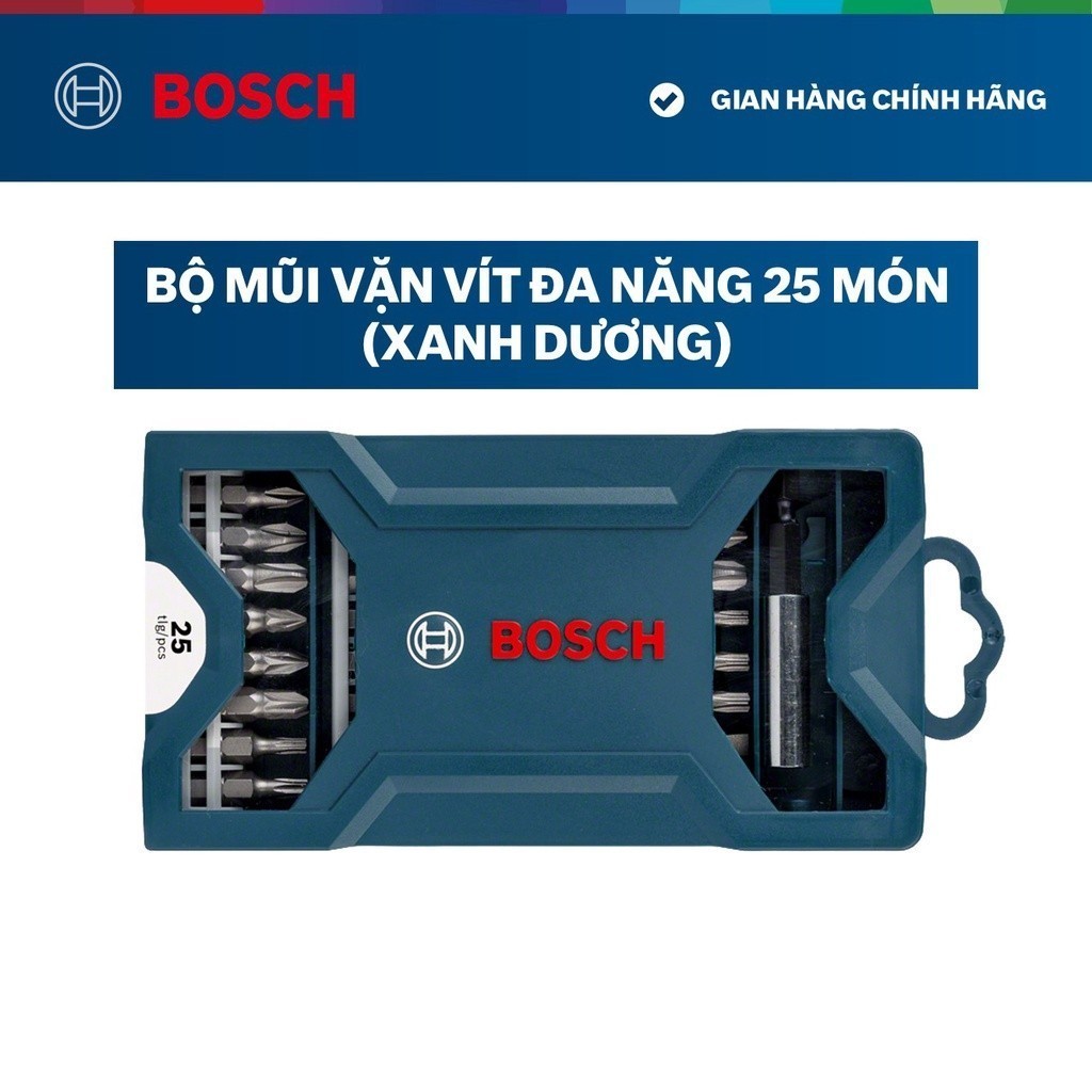 Bộ mũi tua vít đa năng Bosch 25 món (xanh dương)