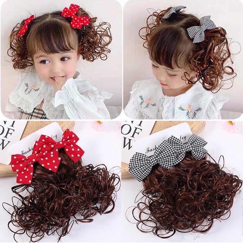 Set 2 kẹp tóc giả nơ siêu yêu cho bé