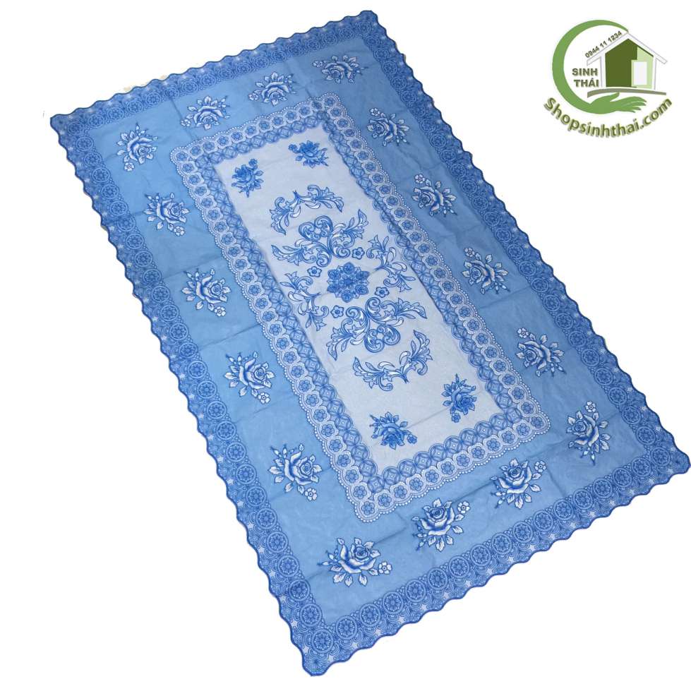 [HCM]Tấm khăn trải bàn 80cm x 120cm bằng nhựa không thấm nước màu xanh dương