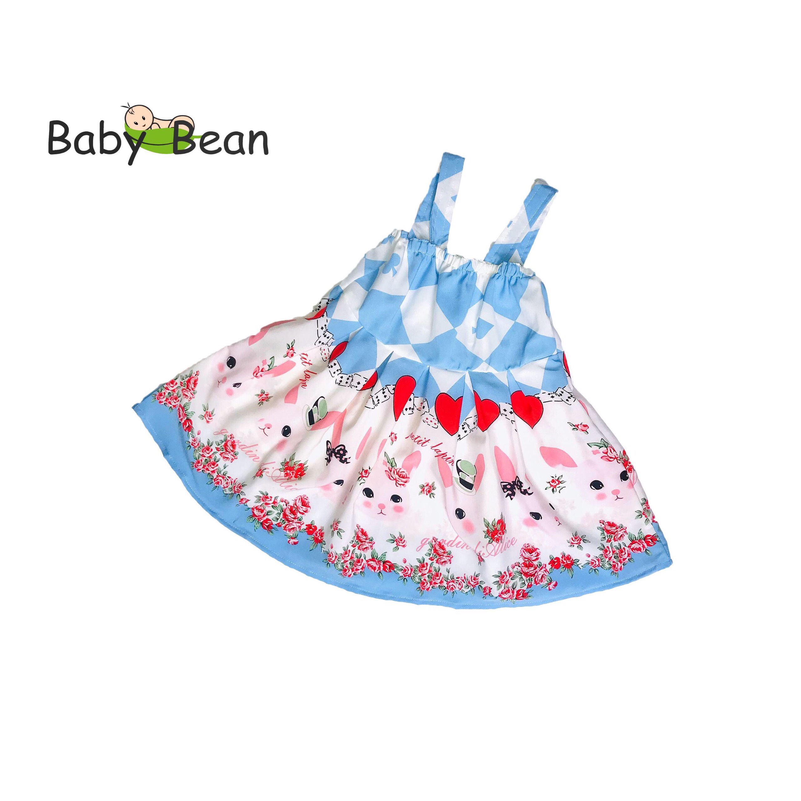Váy Đầm Lụa Bản Dây Bé Gái BabyBean