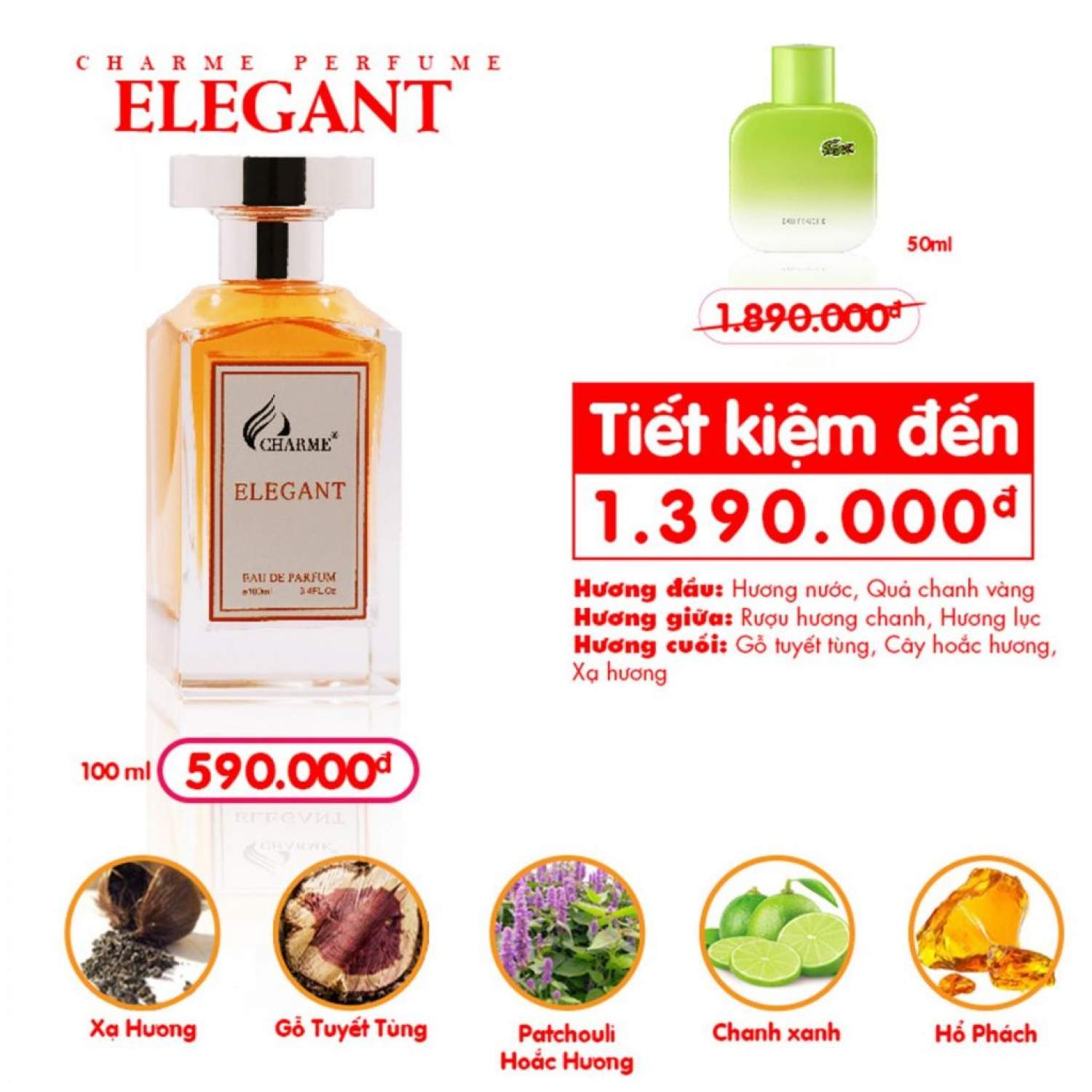 [ Chính hãng ] Nước hoa CharmeElegant 100ml