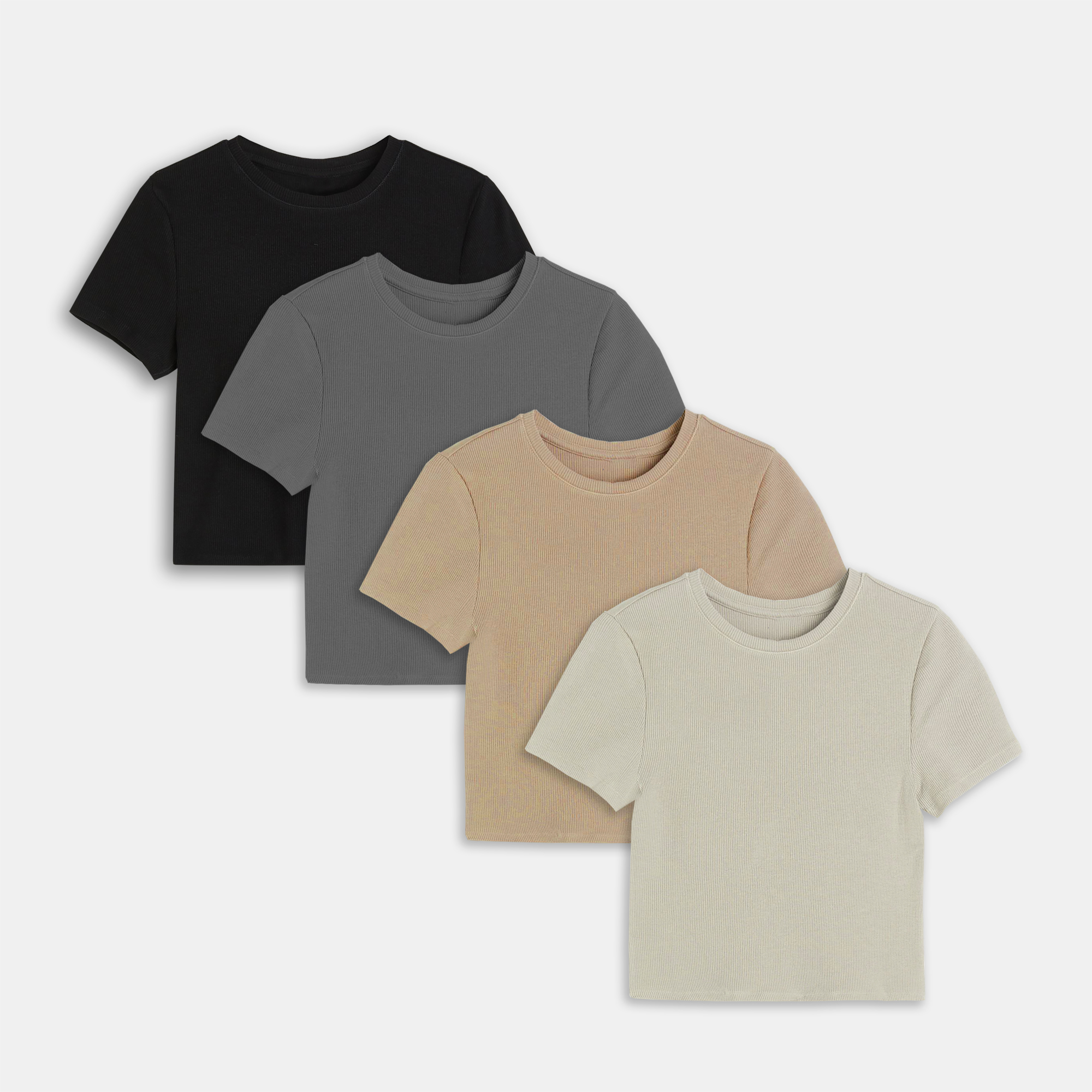 Áo thun croptop dáng ôm chất liêu thun gân co giãn