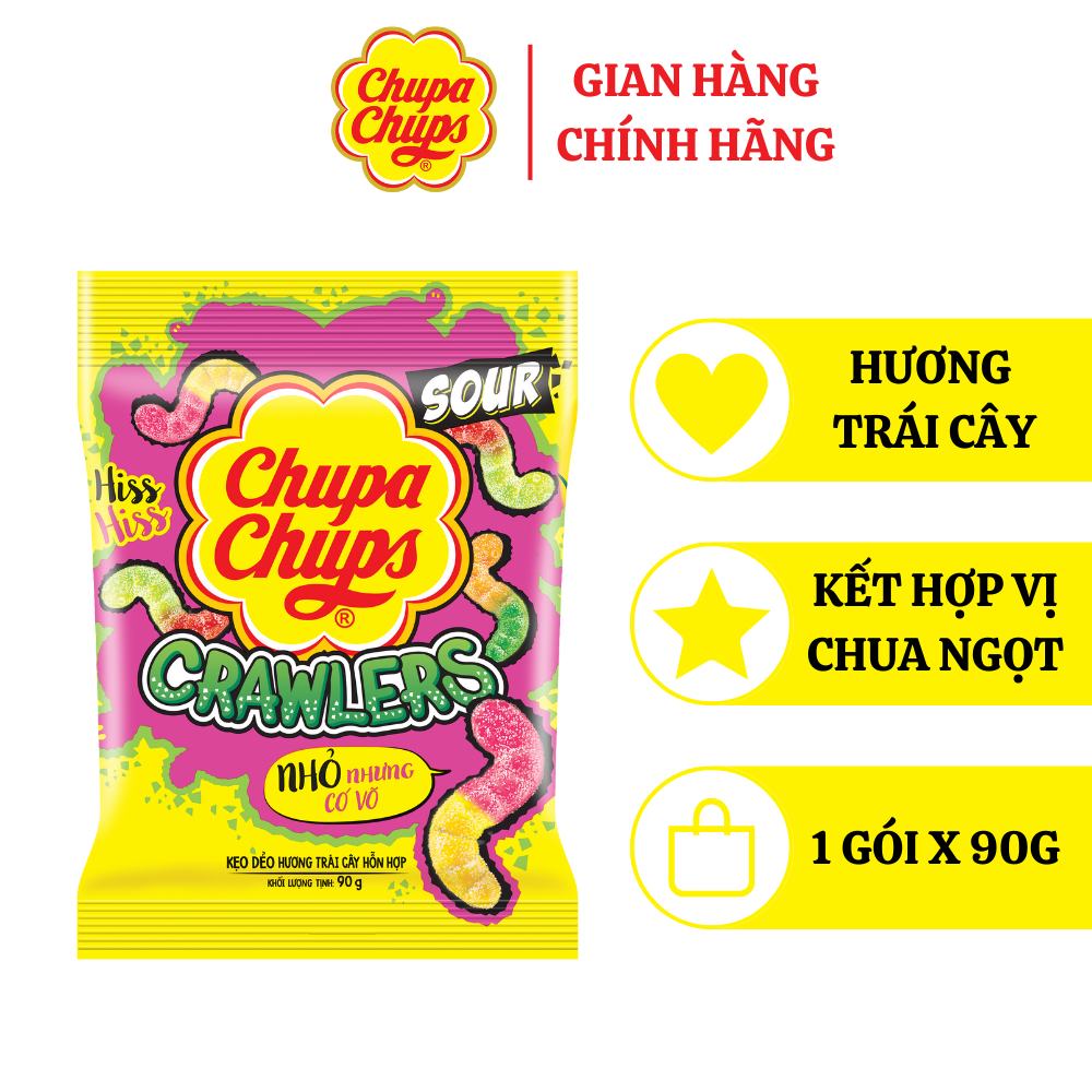 Kẹo dẻo Chupa Chups (Gói 90g) hương trái cây hỗn hợp, hương cola mang ...