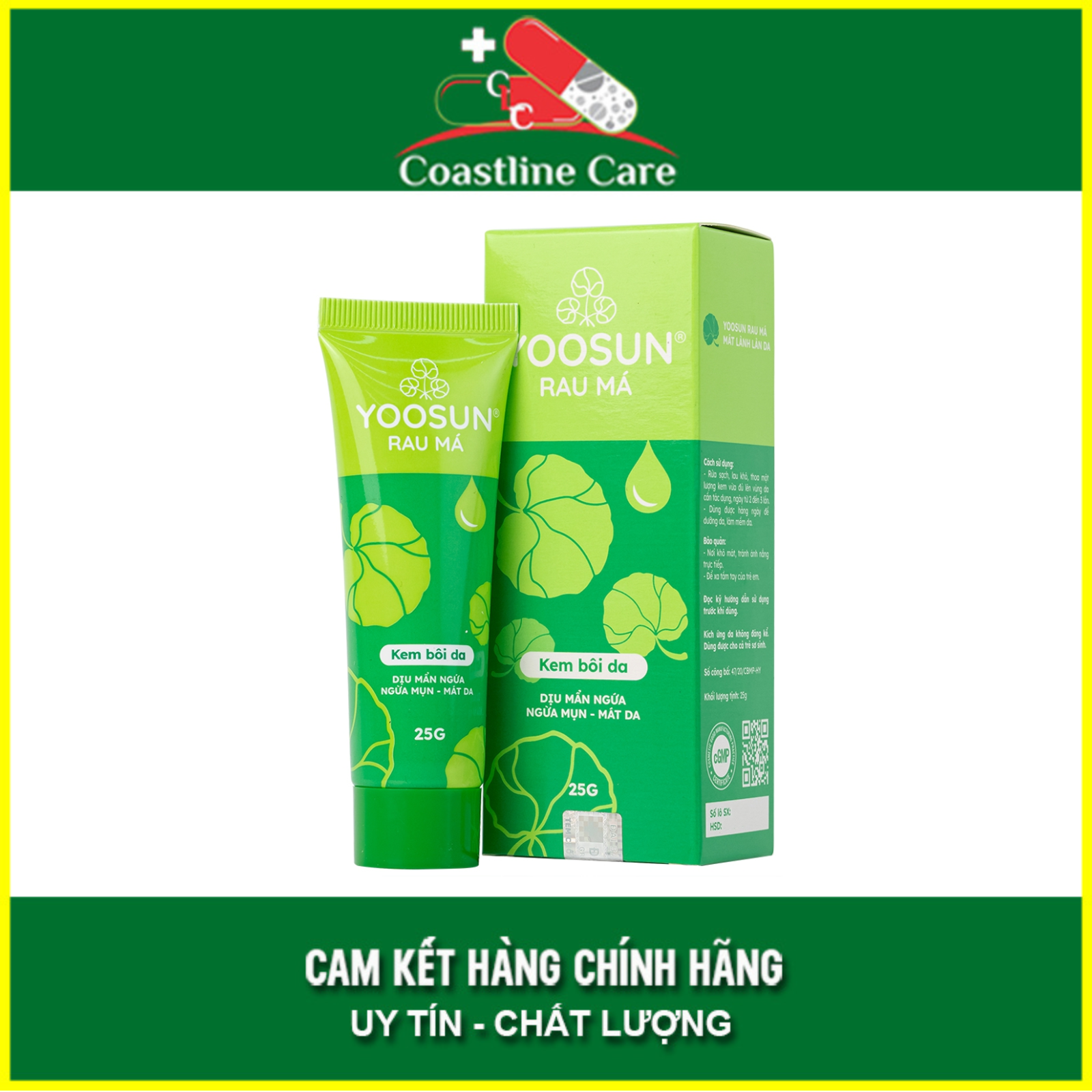 Kem bôi da Yoosun Rau Má - Dịu mẩn ngứa ngừa mụn mát da tránh sẹo 25g - Coastlinecare Pharmacy