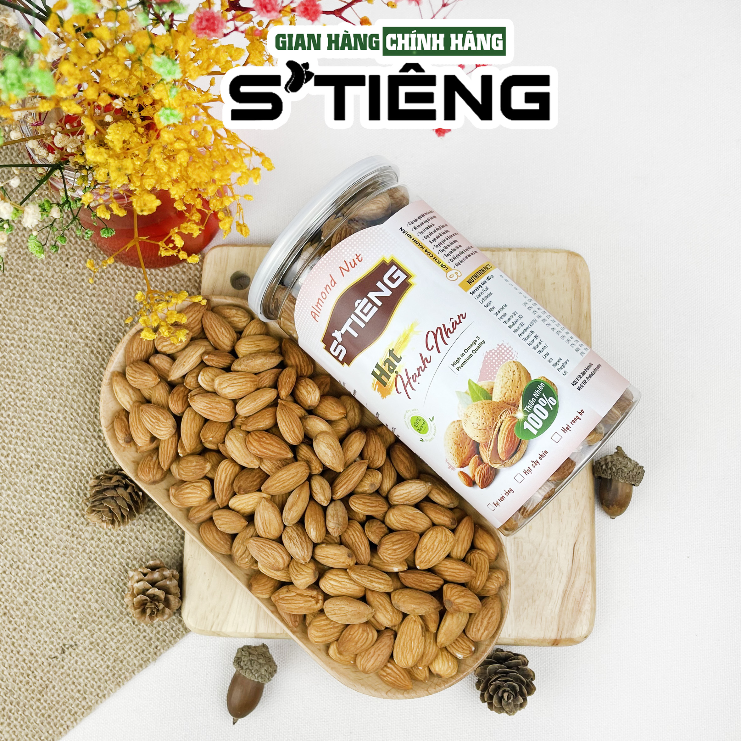 1KG Hạt Hạnh Nhân Mỹ Nhập Khẩu STIÊNG