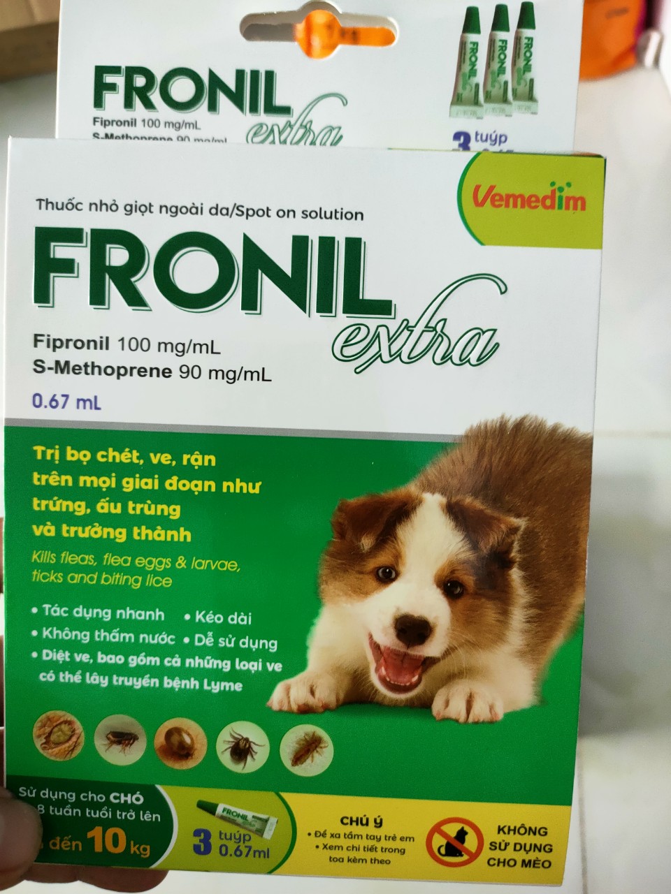 Thuốc nhỏ gáy fronil extra (2-10kg)