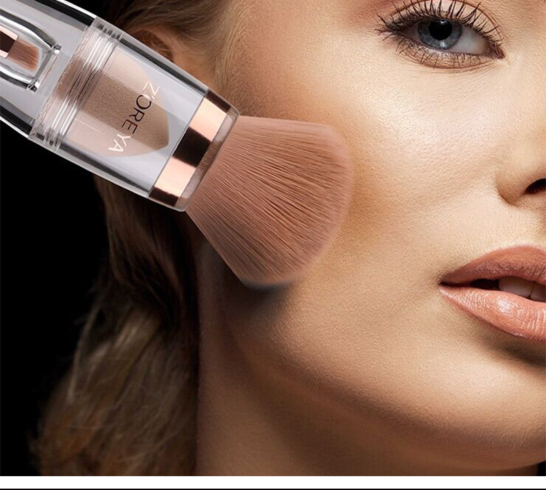 Soft 3 in 1 multifunctional travel makeup brush angled sponge makeup brush eyebrow eye shadow brush cosmetic
