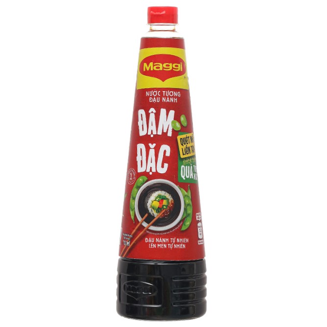 Nước tương maggi đậu nành đậm đặc 700ml nắp đỏ - date mới