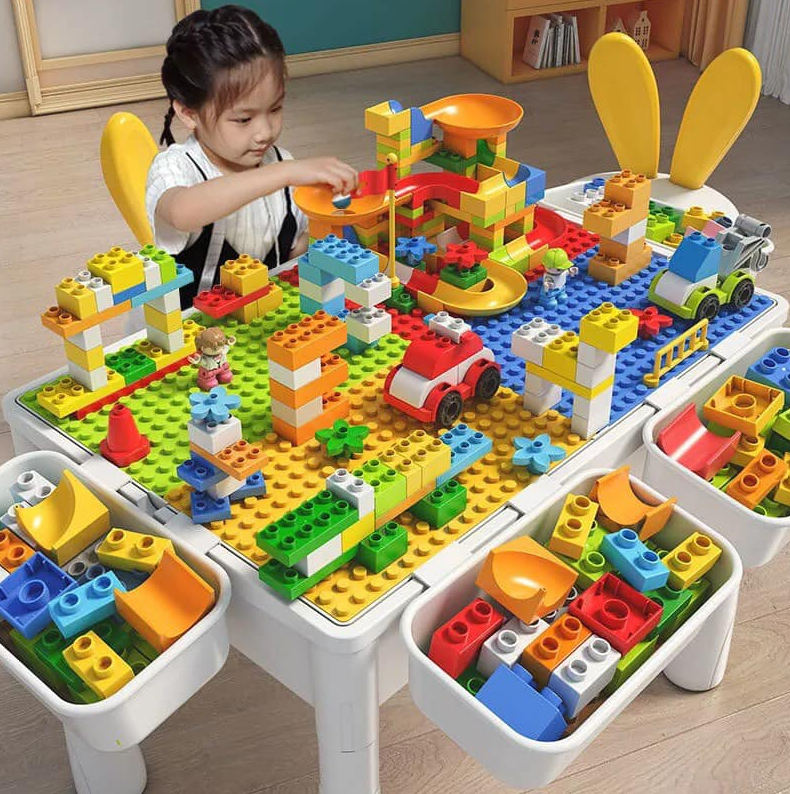 Bộ bàn ghế Lego đa năng BBT GLOBAL TẶNG bộ xếp hình 342 chi tiết A213-7