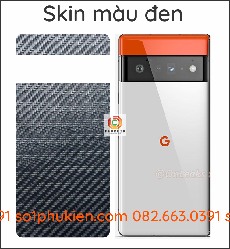 Miếng dán mặt lưng Skin carbon Google Pixel 6 / Pixel 6 Pro
