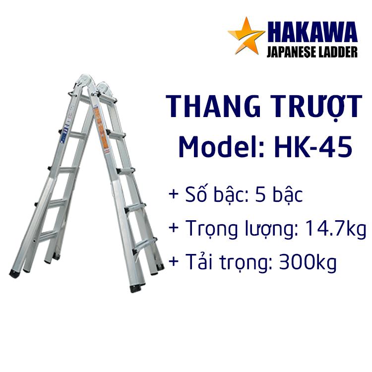 [HAKAWA] Thang nhôm trượt HAKAWA HK45 - Tiện lợi cho mọi công , mọi địa hình , trọng tải lên tới 300kg