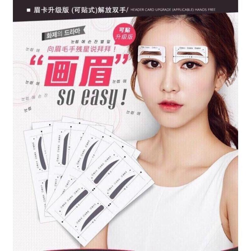Bộ 8 khuôn khuôn kẻ chân mày dán Hàn Quốc
