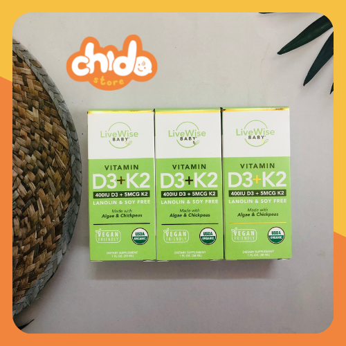 [Có sẵn] [Chính hãng] Vitamin D3K2 LiveWise Baby Mỹ