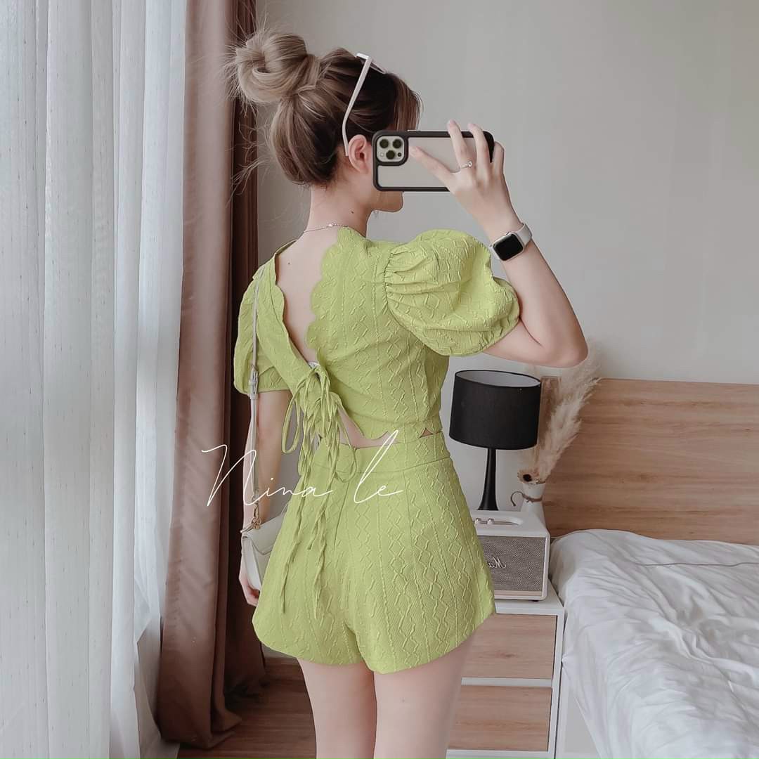Sét Đùi Cột Dây Sau Lưng Vải Chỉ Xốp