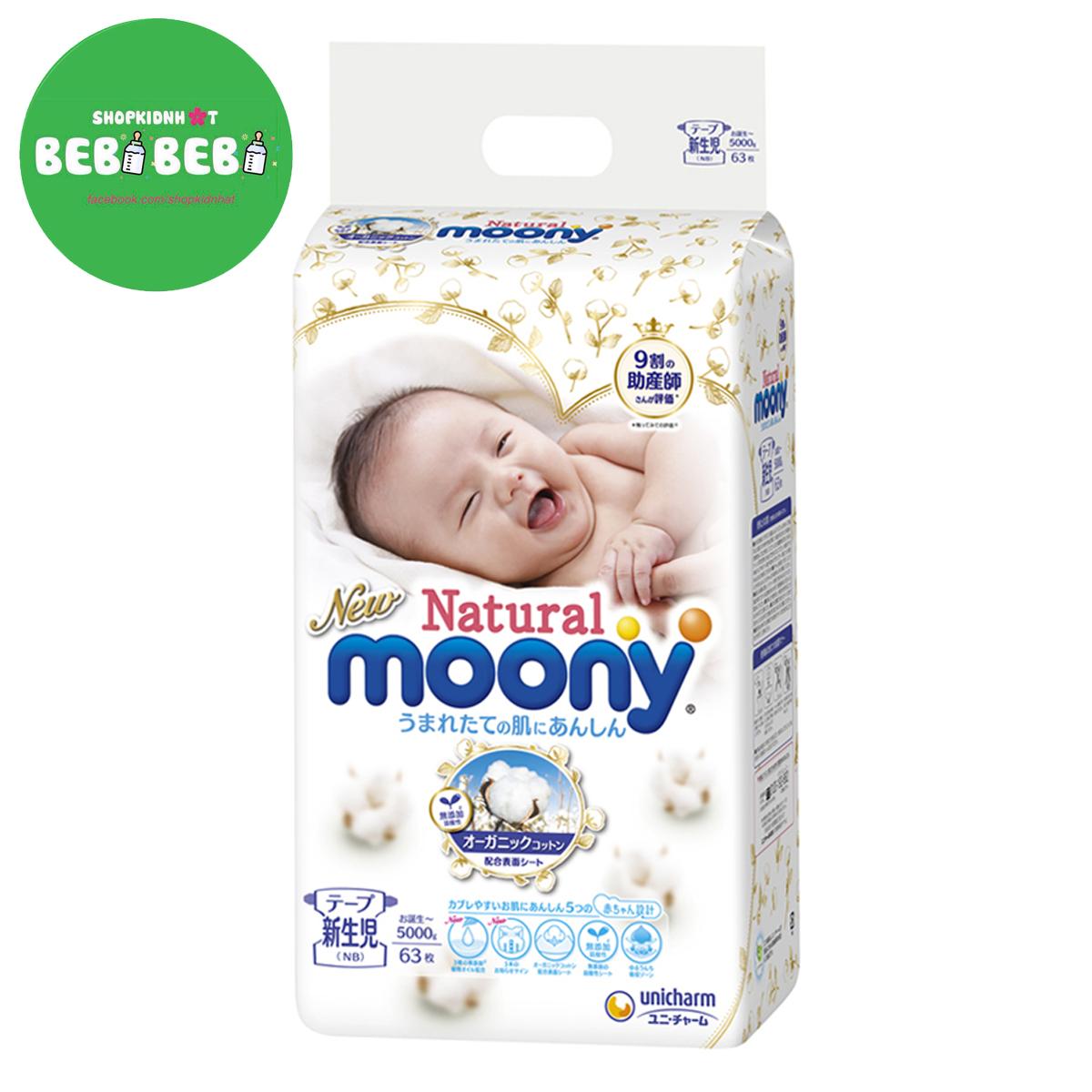Tã/ Bỉm dán/ quần MOONY NATURAL Nhật Bản (Đa dạng size cho bé)