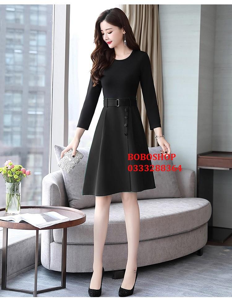 Chân váy xếp ly phối nút sila
