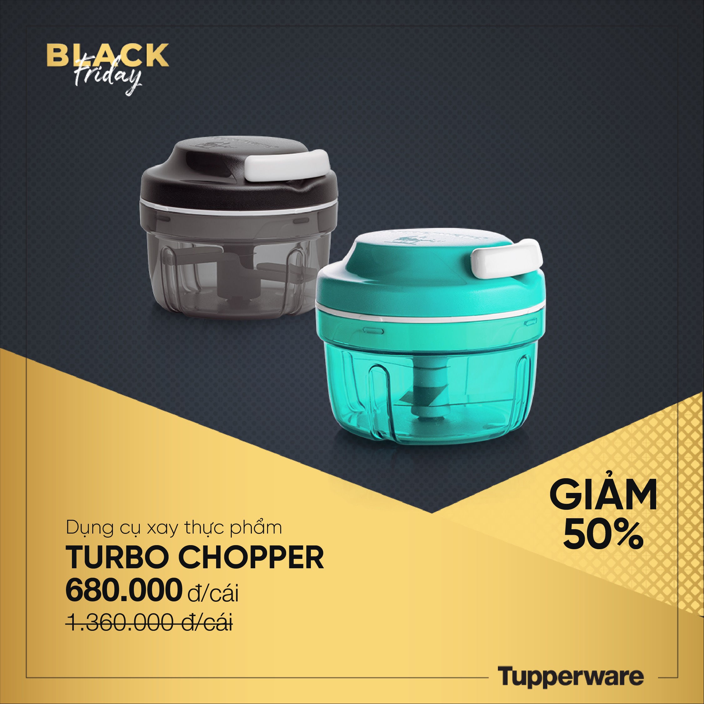 Tupperware Dụng cụ xay thực phẩm Turbo Chopper